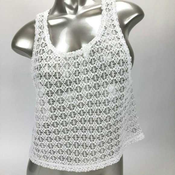 PINK Victoria Secret XS White Thin‎ Crochet - Picture 1 of 3